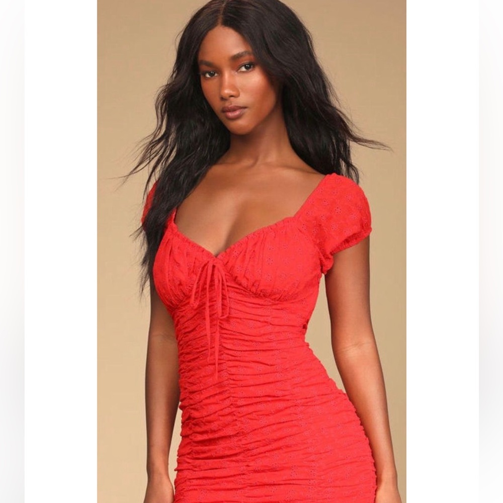 Lulus red lace dress